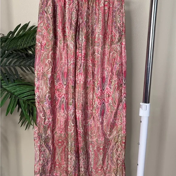 Cynthia Mehra Boho Paisley 2-Piece Set | Wrap Tie Top & Wide Leg Pants | Resort - Picture 8 of 9